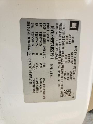 2010 Cadillac Escalade Esv Luxury VIN: 1GYUKHEF7AR277517 Lot: 59278484