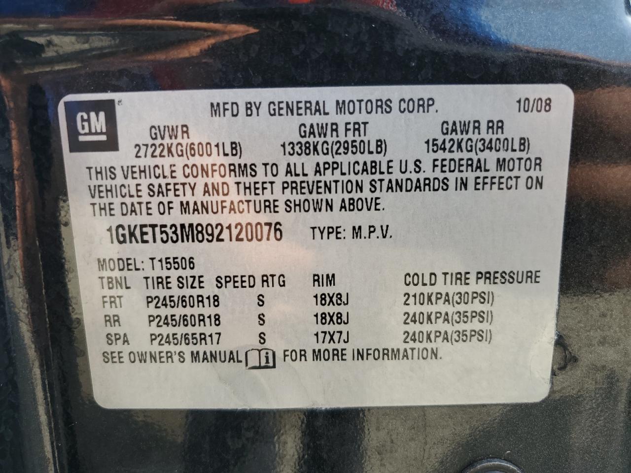 1GKET53M892120076 2009 GMC Envoy Denali