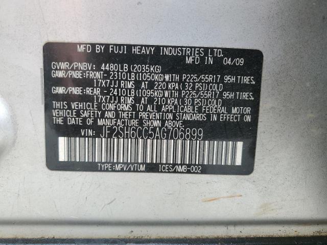 2010 Subaru Forester 2.5X Premium VIN: JF2SH6CC5AG706899 Lot: 57392974