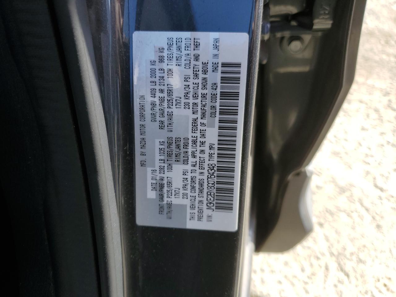 JM3KE2BY8G0764348 2016 Mazda Cx-5 Sport