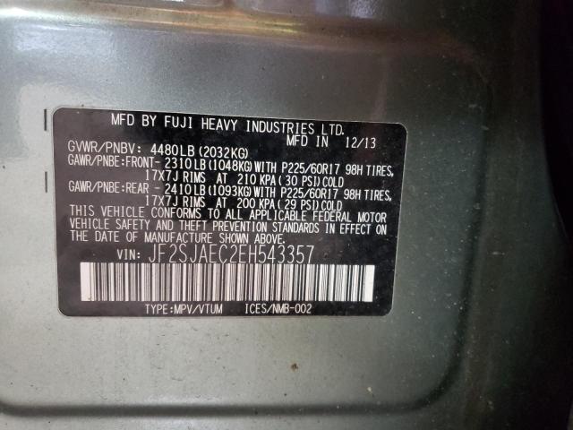2014 Subaru Forester 2.5I Premium VIN: JF2SJAEC2EH543357 Lot: 58345214
