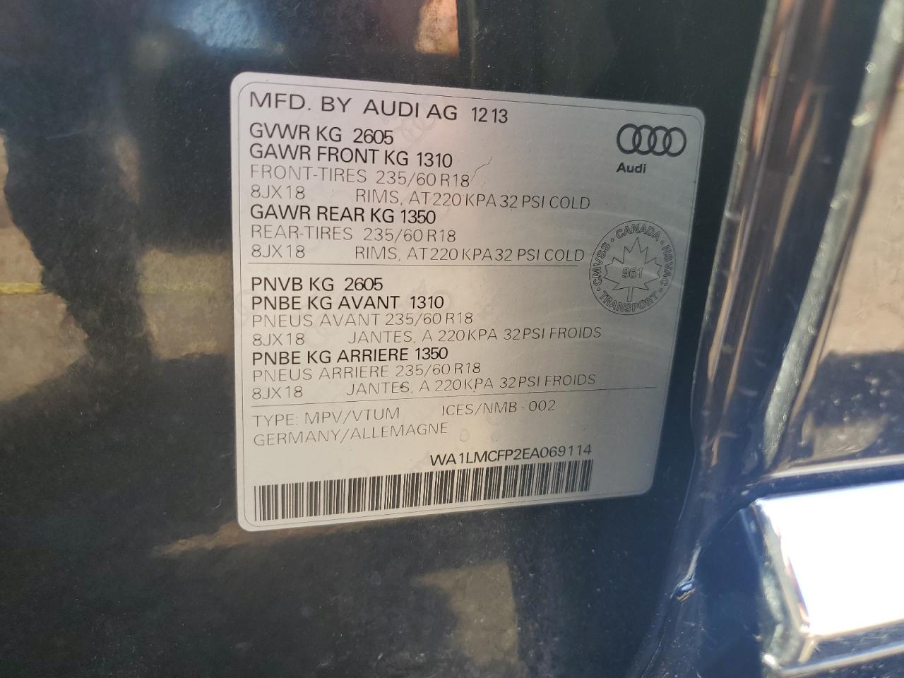 WA1LMCFP2EA069114 2014 Audi Q5 Tdi Premium Plus