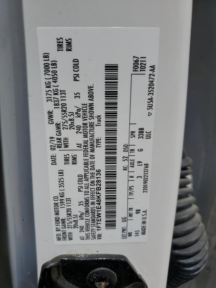 1FTEW1E48KFB28136 2019 Ford F150 Supercrew