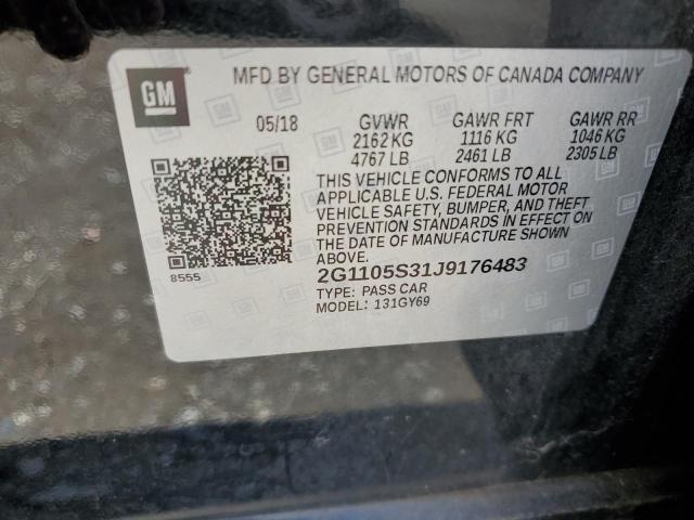 2018 Chevrolet Impala Lt VIN: 2G1105S31J9176483 Lot: 57521434