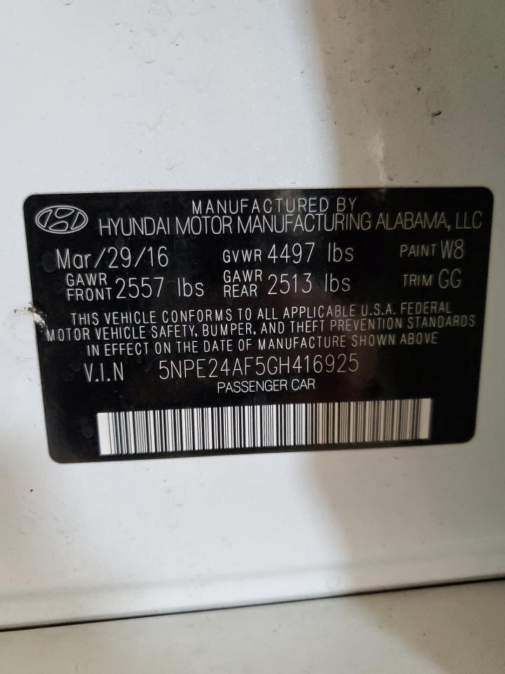5NPE24AF5GH416925 2016 Hyundai Sonata Se
