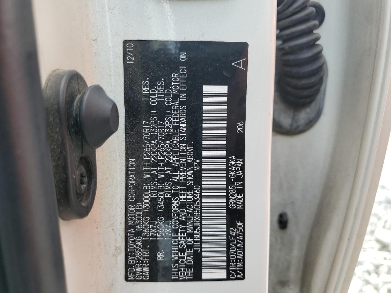 JTEBU5JRXB5053460 2011 Toyota 4Runner Sr5