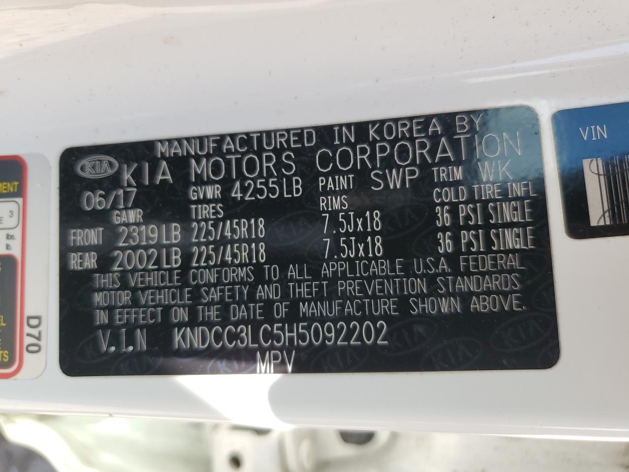 KNDCC3LC5H5092202 2017 Kia Niro Ex