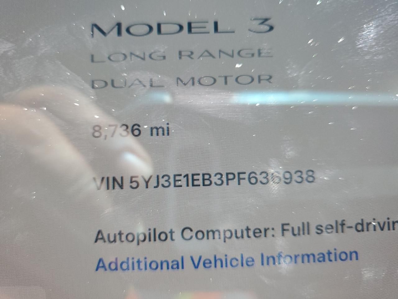 5YJ3E1EB3PF636938 2023 Tesla Model 3