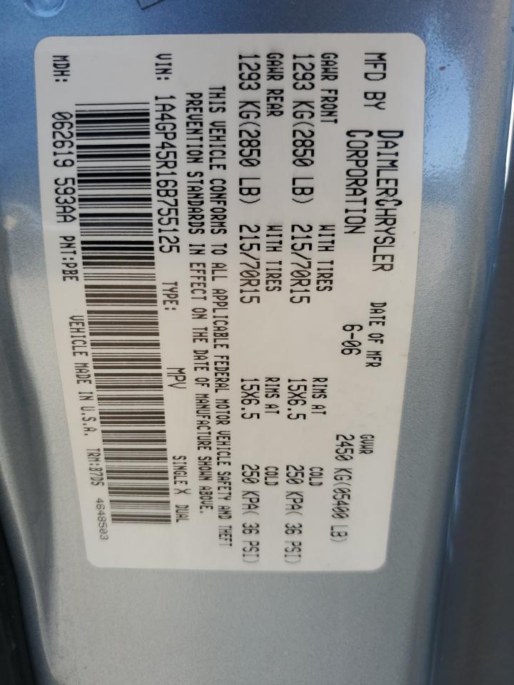 1A4GP45R16B755125 2006 Chrysler Town & Country