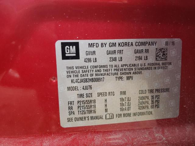 2017 Buick Encore Preferred VIN: KL4CJASB2HB008917 Lot: 57941674