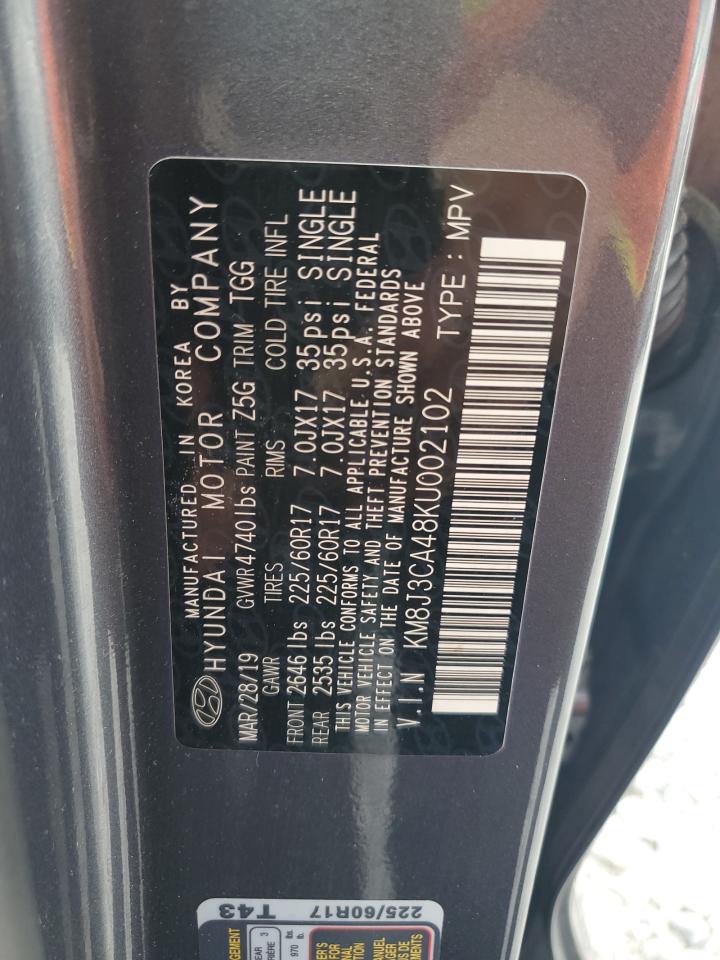 KM8J3CA48KU002102 2019 Hyundai Tucson Limited