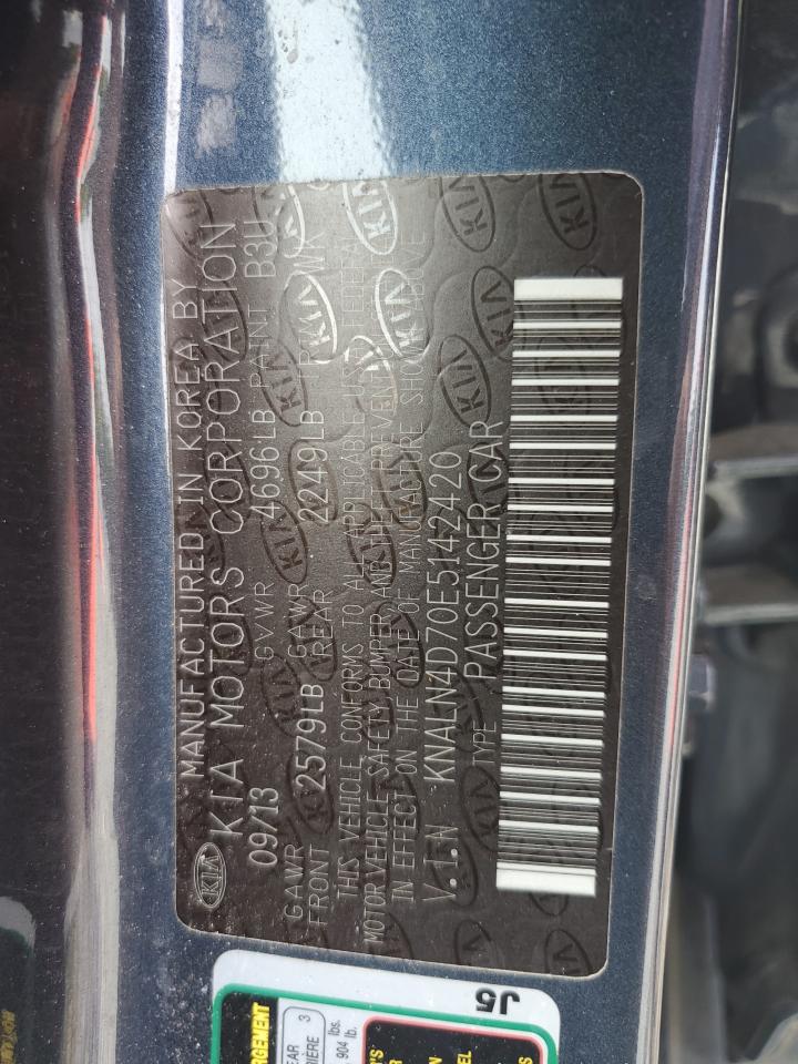 KNALN4D70E5142420 2014 Kia Cadenza Premium