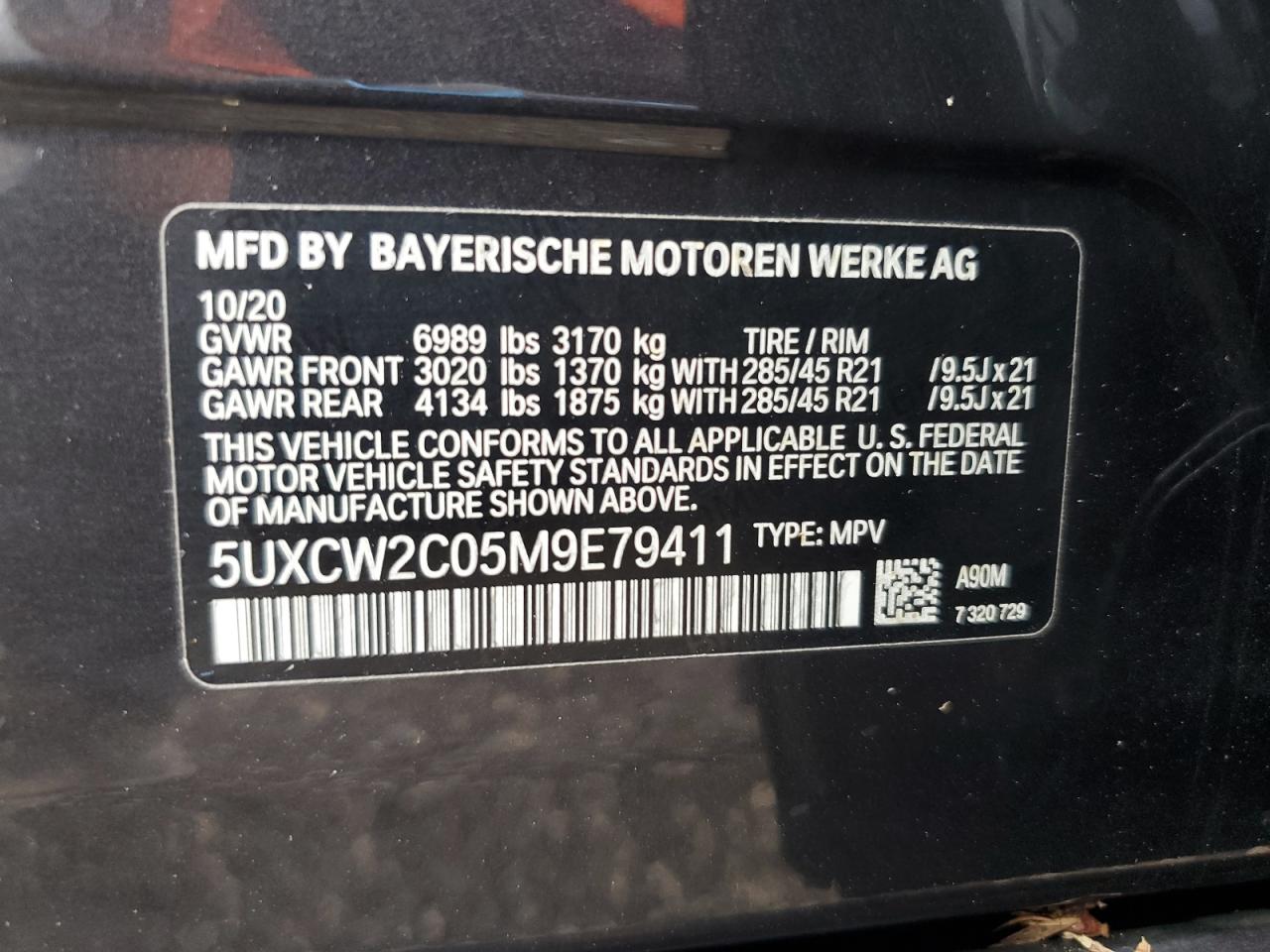 5UXCW2C05M9E79411 2021 BMW X7 xDrive40I