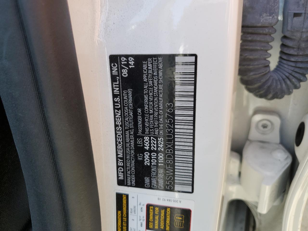 55SWF8DBXLU325763 2020 Mercedes-Benz C 300