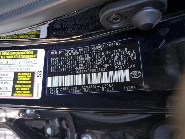 VIN 4T1K61AK3PU837935 2023 Toyota Camry, Xse no.12