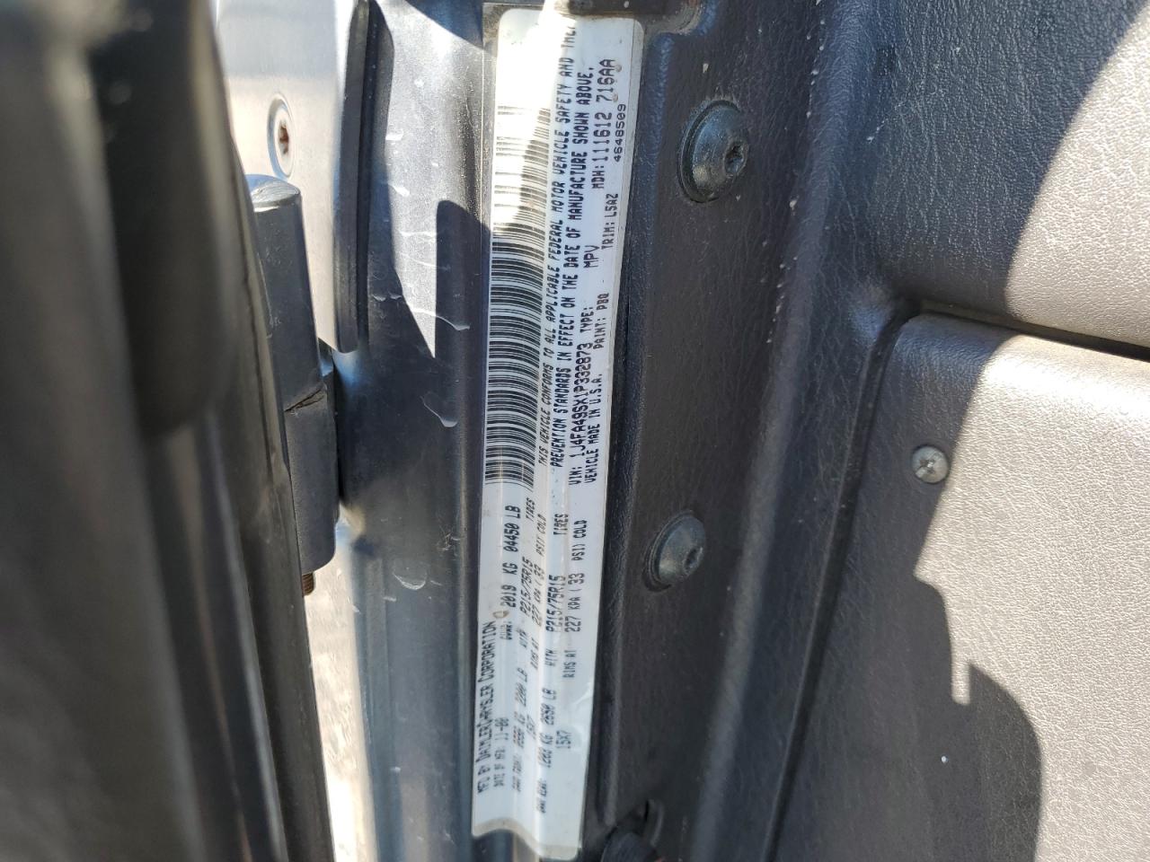 1J4FA49SX1P332873 2001 Jeep Wrangler / Tj Sport