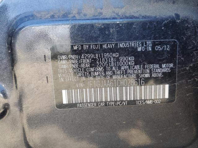 2012 Subaru Impreza VIN: JF1GJAA61CH028616 Lot: 57805964