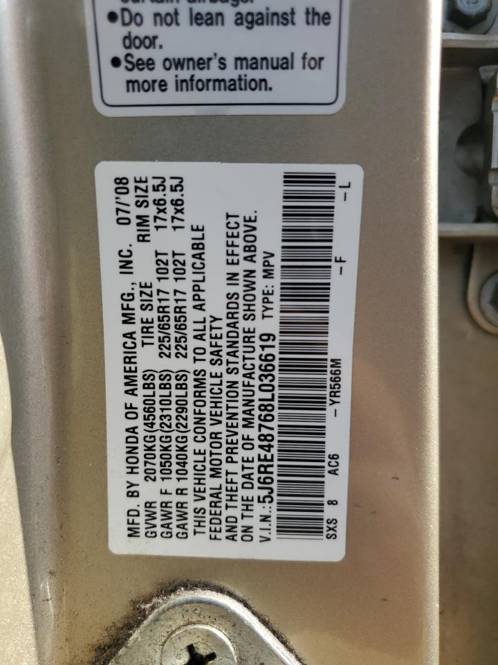 5J6RE48768L036619 2008 Honda Cr-V Exl