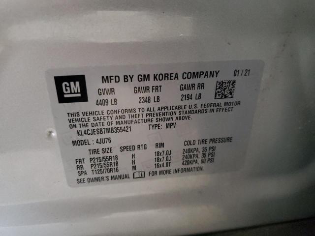 2021 Buick Encore Preferred VIN: KL4CJESB7MB355421 Lot: 58336654