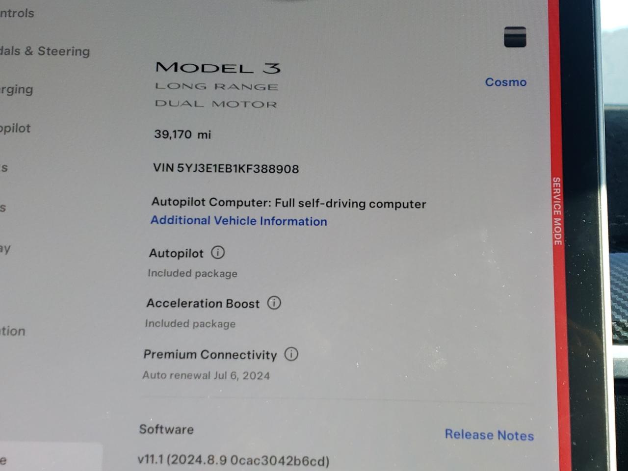 5YJ3E1EB1KF388908 2019 Tesla Model 3