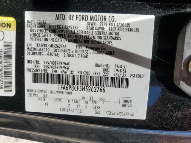 2017 Ford Mustang Gt VIN: 1FA6P8CF5H5262766 Lot: 49920844