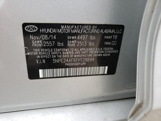 2015 Hyundai Sonata Se VIN: 5NPE24AF6FH128894 Lot: 57684134