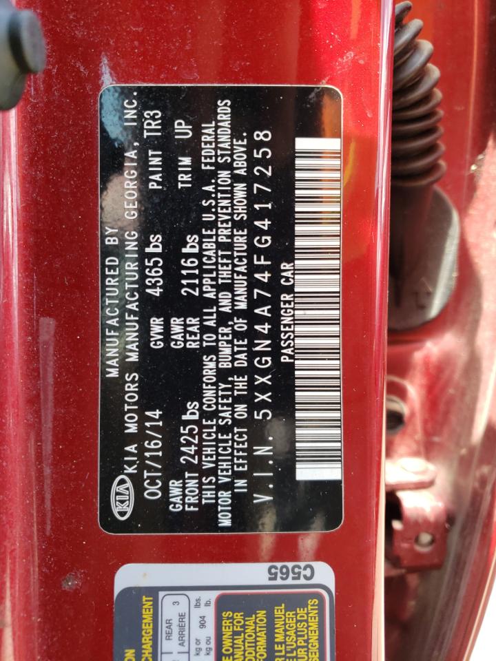 5XXGN4A74FG417258 2015 Kia Optima Ex