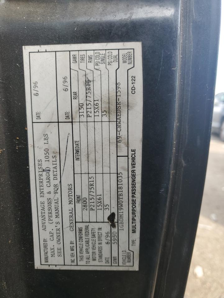 1GBDM19W0TB181035 1996 Chevrolet Astro