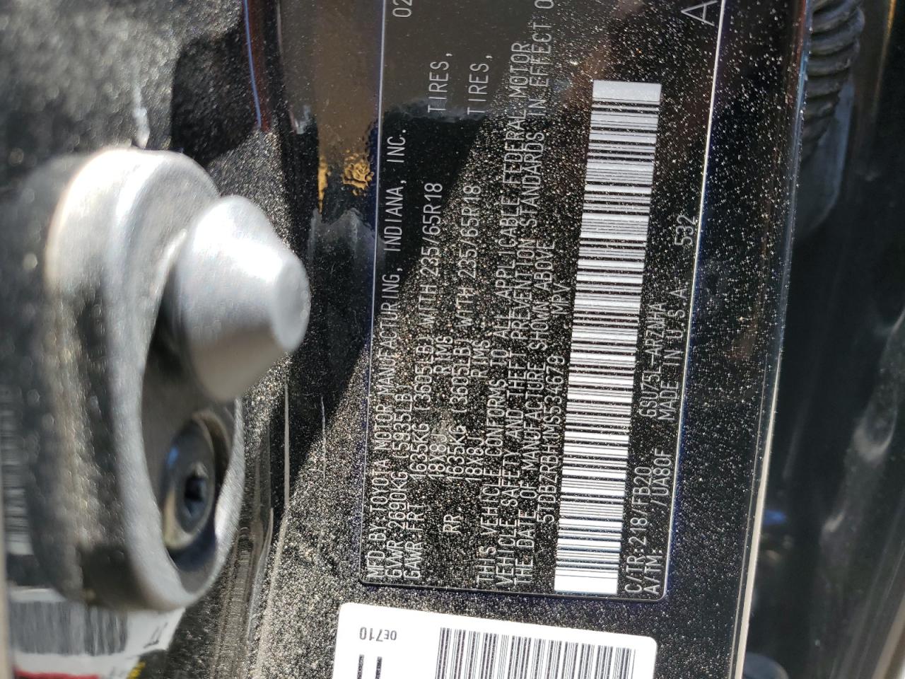 5TDBZRBH1MS534679 2021 Toyota Highlander L