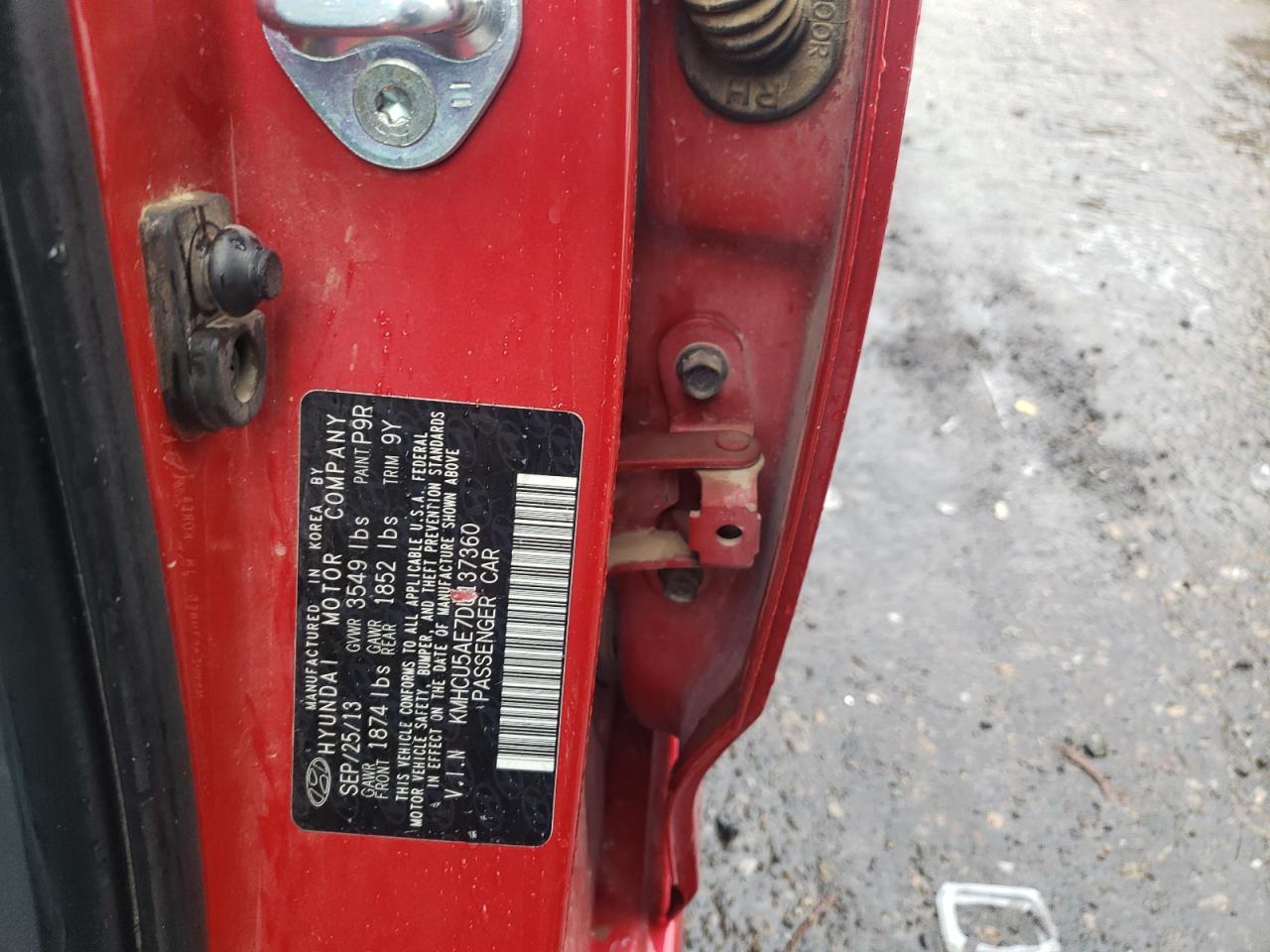 KMHCU5AE7DU137360 2013 Hyundai Accent Gls