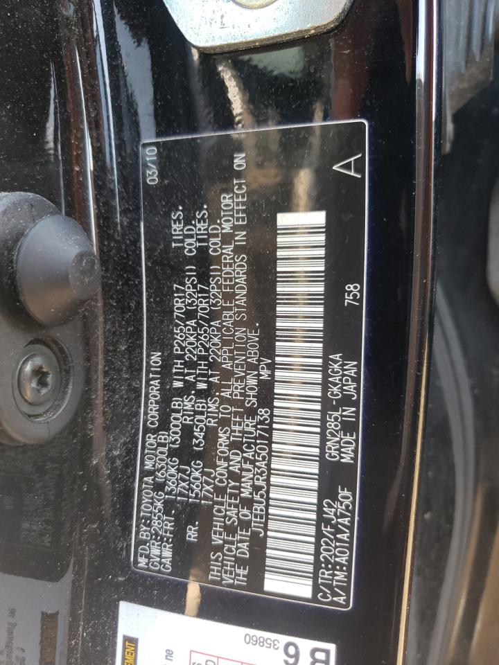 JTEBU5JR3A5017138 2010 Toyota 4Runner Sr5