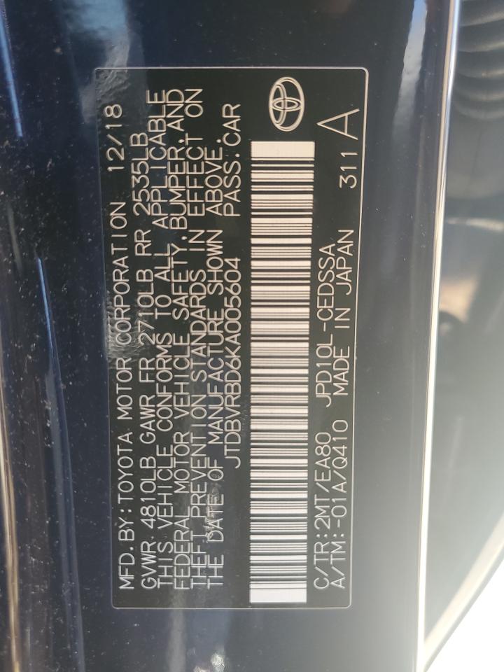 2019 Toyota Mirai vin: JTDBVRBD6KA005604