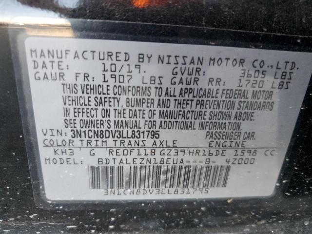 2020 Nissan Versa S VIN: 3N1CN8DV3LL831795 Lot: 59168064