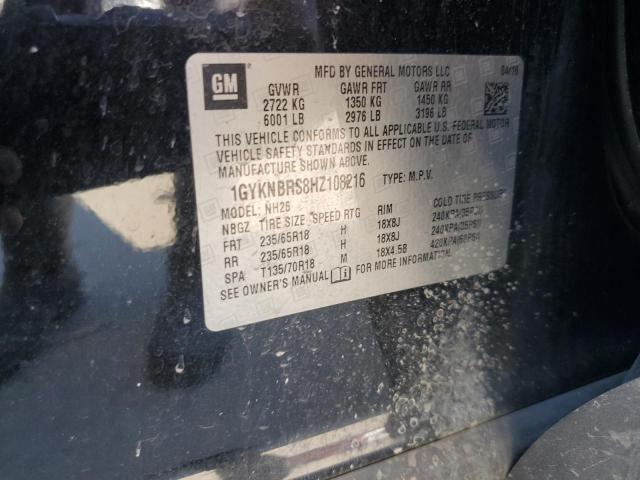 2017 Cadillac Xt5 Luxury VIN: 1GYKNBRS8HZ108216 Lot: 60165924