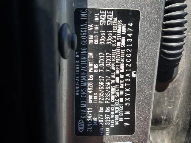 2012 Kia Sorento Base VIN: 5XYKT3A12CG213474 Lot: 60229694