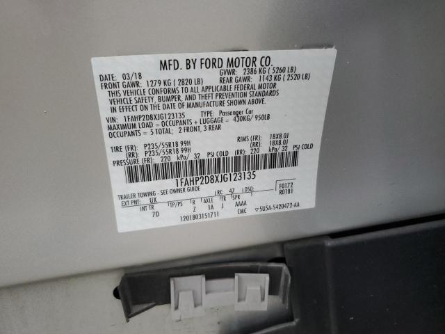 2018 Ford Taurus Se VIN: 1FAHP2D8XJG123135 Lot: 60431984