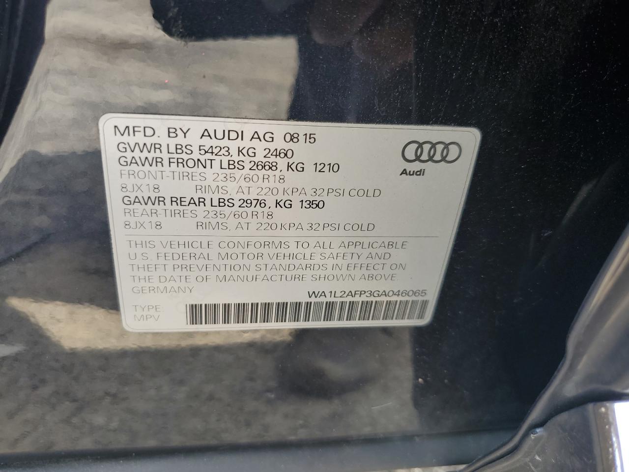WA1L2AFP3GA046065 2016 Audi Q5 Premium Plus