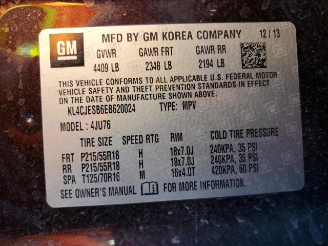 VIN KL4CJESB6EB620024 2014 Buick Encore no.12