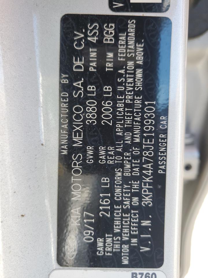 3KPFK4A78JE199301 2018 Kia Forte Lx