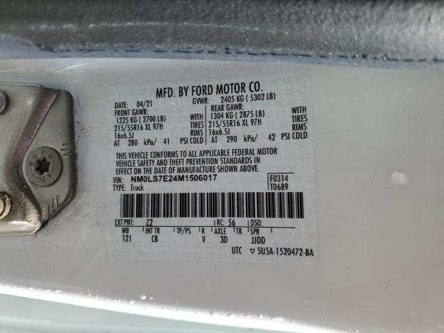 2021 Ford Transit Connect Xl VIN: NM0LS7E24M1506017 Lot: 59130824