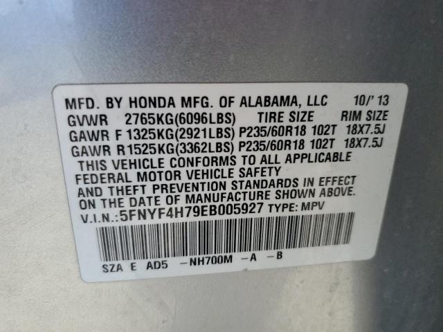 2014 Honda Pilot Exln VIN: 5FNYF4H79EB005927 Lot: 57508854