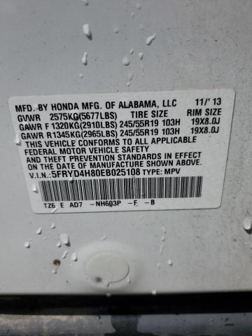 VIN 5FRYD4H80EB025108 2014 Acura MDX, Advance no.14