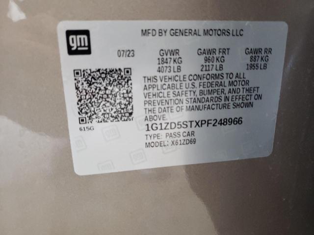 2023 Chevrolet Malibu Lt VIN: 1G1ZD5STXPF248966 Lot: 60651044