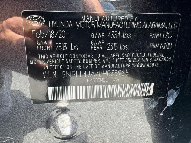 2020 Hyundai Sonata Sel VIN: 5NPEL4JA7LH038988 Lot: 57887534