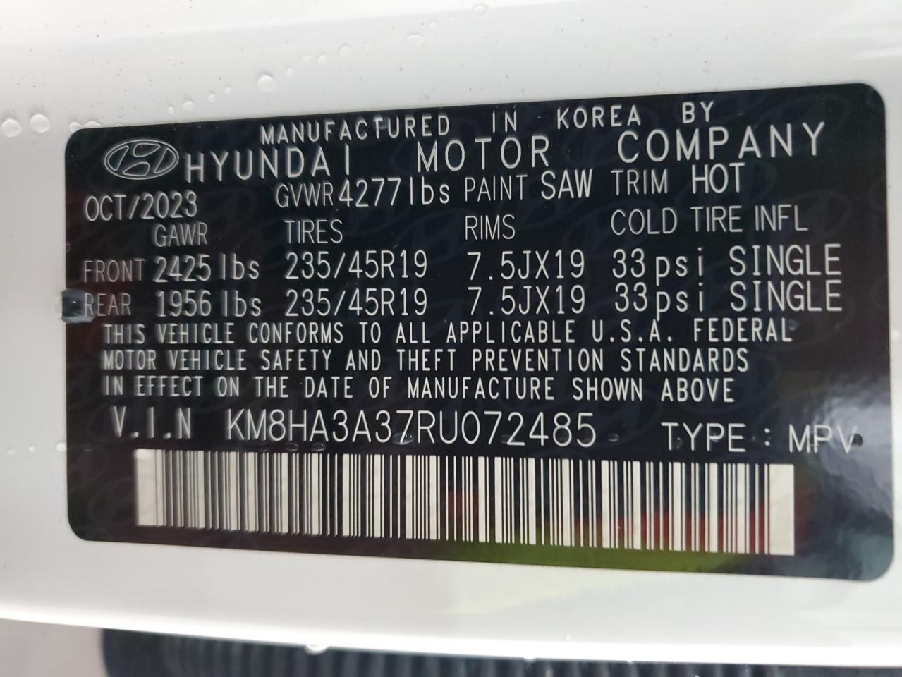 KM8HA3A37RU072485 2024 Hyundai Kona N Line