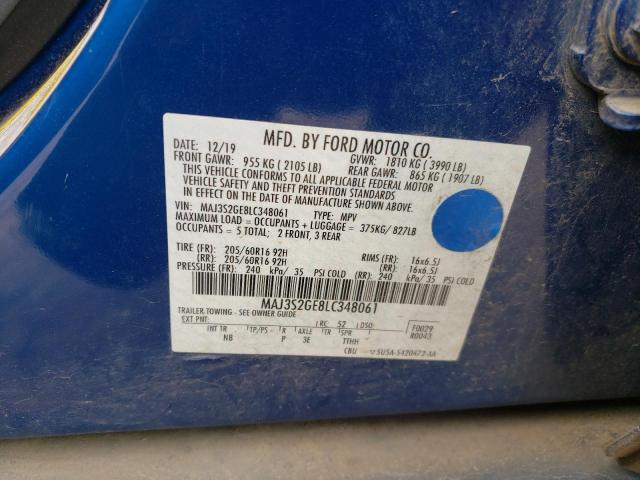 2020 Ford Ecosport Se VIN: MAJ3S2GE8LC348061 Lot: 59643424