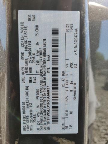 2024 FORD F150 LARIA 1FTFW5LD1RFA66037