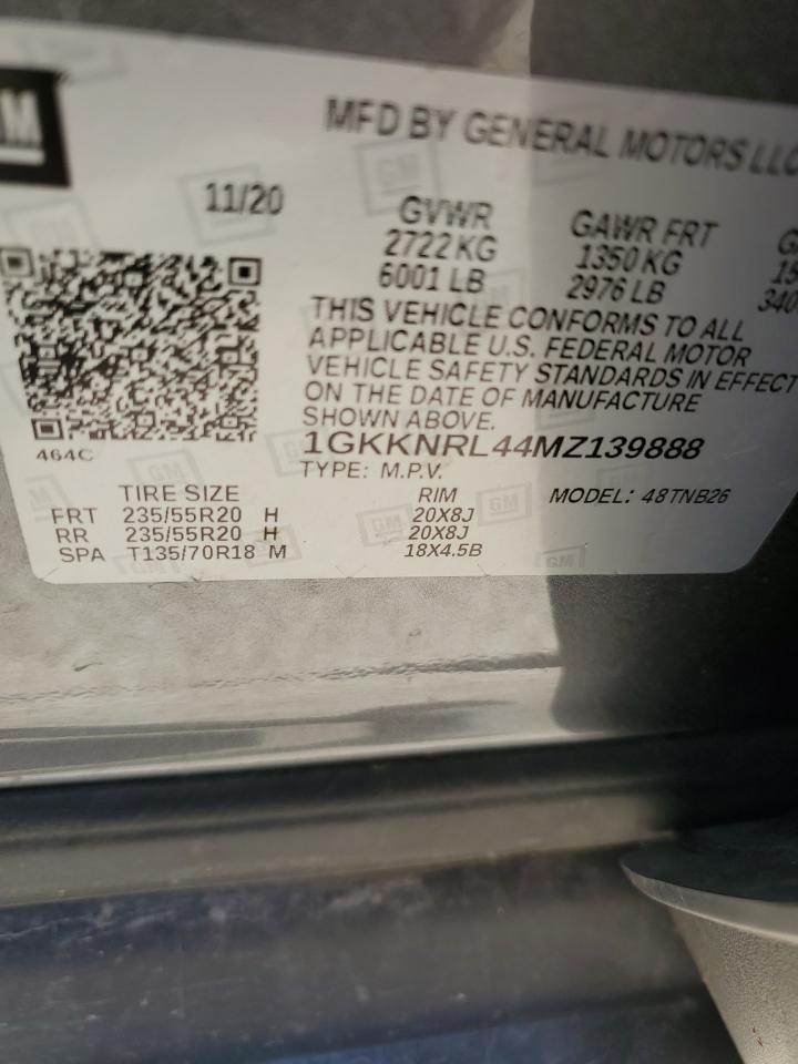 1GKKNRL44MZ139888 2021 GMC Acadia Sle