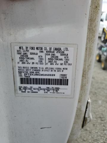 1998 Ford F150 VIN: 2FTZX18W1WCA40039 Lot: 60772524