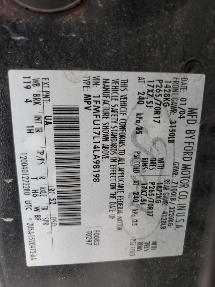 1FMFU17L14LA98198 2004 Ford Expedition Eddie Bauer